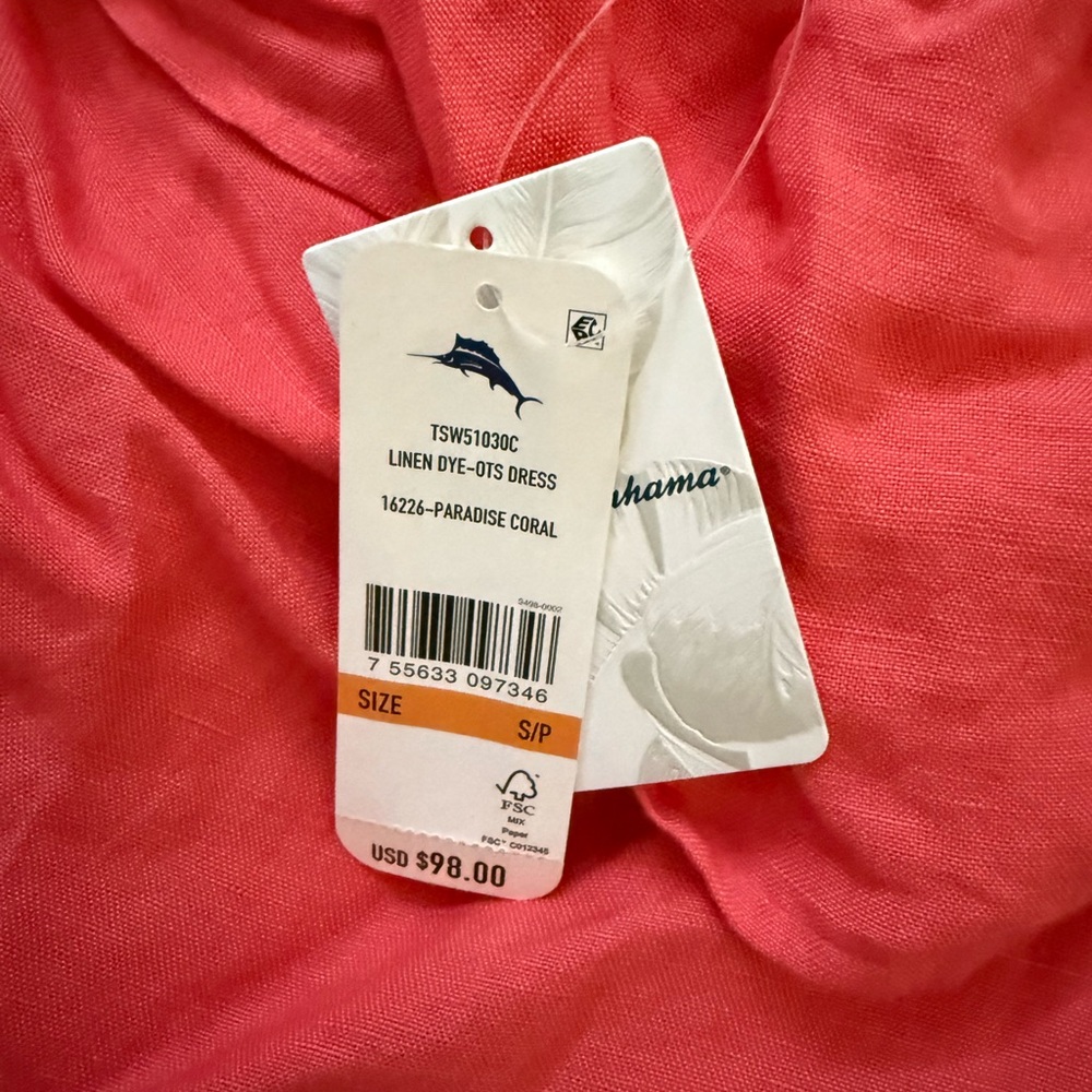 Tommy Bahama One-Shoulder Ruffle Shift Dress - Hot Pink - Picture 3 of 3